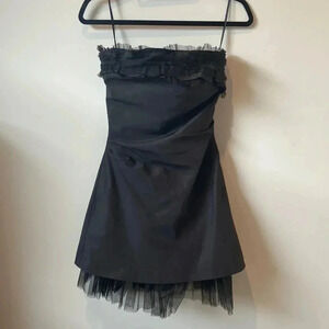 Lida Baday Evening | Black  Silk Strapless Dress